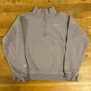 YoungLA 1/4 Zip Sweater Men's Medium Gray YLA Heavyweight Crewneck